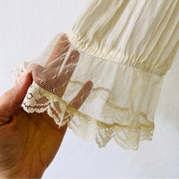 Vintage Victorian Lace Length Cream Colored Dress - Picture 7 of 13